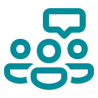 Group and speech bubble icon