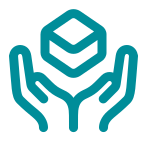 Hands and box icon