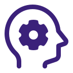 Head and cog icon