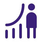 Graph up and person icon