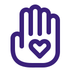 Hand and heart icon